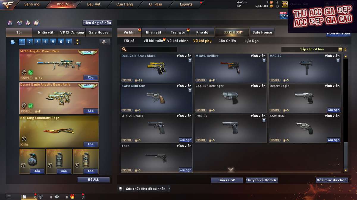 shop acc cf uy tin gia re
